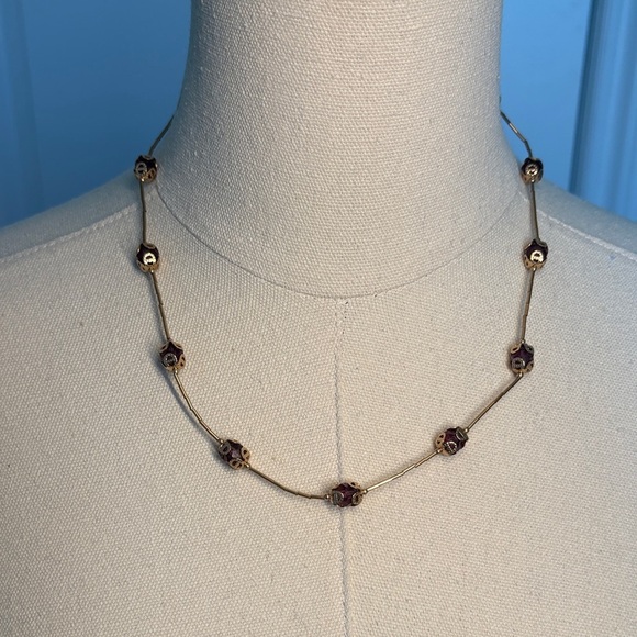 Jewelry - Gold and Purple Handmade Beaded Necklace